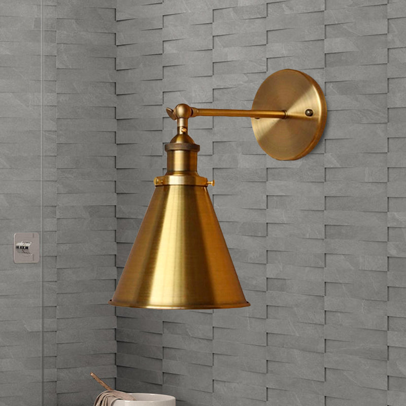 Vivolux | 1 Glühbirne Geschwungene Wandlampe Retro Stil Messing Metall Wandlicht mit Stecker-Kabel für Wohnzimmer
