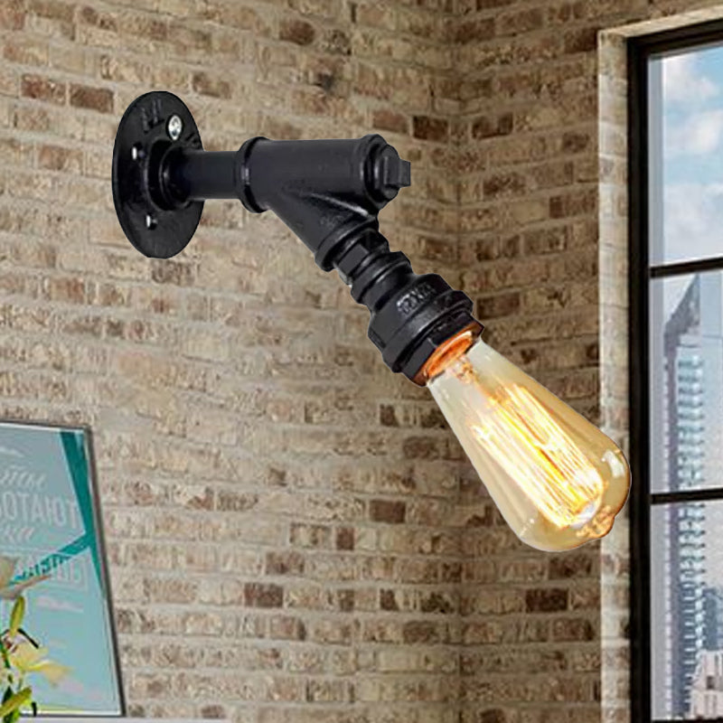 Vivolux | 1 Kopf Wand Licht Sconce Antik Stylisch Gepiped Metall Mini Sconce Beleuchtung Fixture in Rost/Schwarz für Restaurant