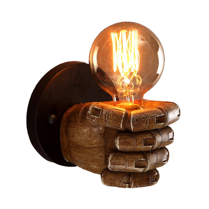 Vivolux | 1 Kopf Wandlampe mit Rechts/Links Hand Schirm Holz Industriellen Stil Wohnzimmer Wandleuchte in Braun