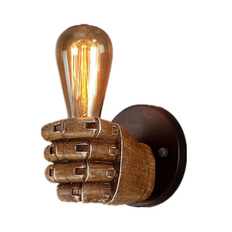 Vivolux | 1 Kopf Wandlampe mit Rechts/Links Hand Schirm Holz Industriellen Stil Wohnzimmer Wandleuchte in Braun