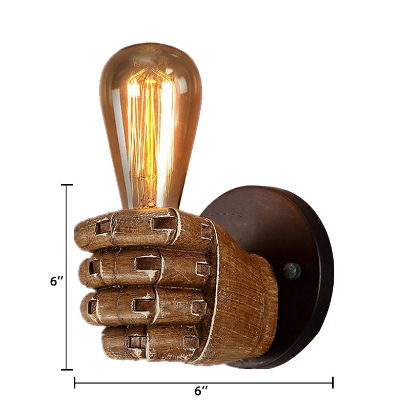 Vivolux | 1 Kopf Wandlampe mit Rechts/Links Hand Schirm Holz Industriellen Stil Wohnzimmer Wandleuchte in Braun