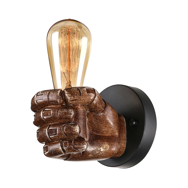 Vivolux | 1 Kopf Wandlampe mit Rechts/Links Hand Schirm Holz Industriellen Stil Wohnzimmer Wandleuchte in Braun