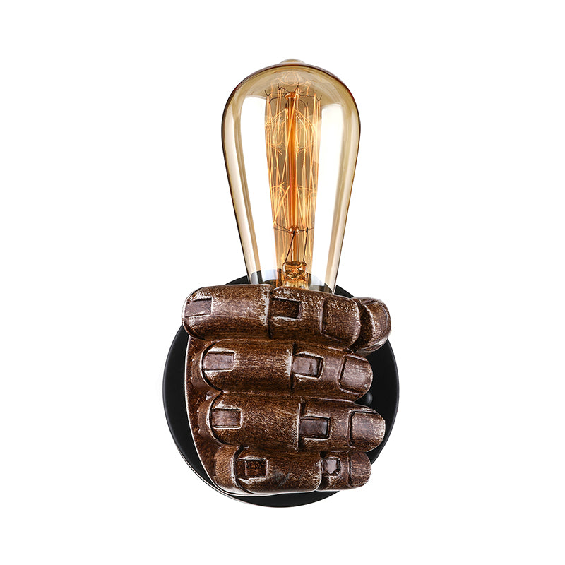 Vivolux | 1 Kopf Wandlampe mit Rechts/Links Hand Schirm Holz Industriellen Stil Wohnzimmer Wandleuchte in Braun