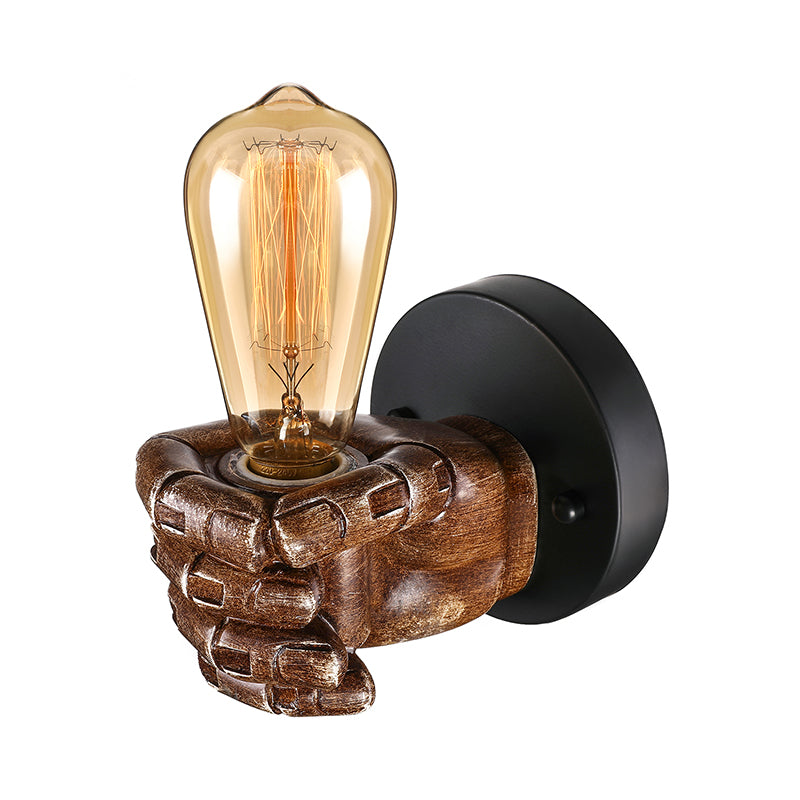 Vivolux | 1 Kopf Wandlampe mit Rechts/Links Hand Schirm Holz Industriellen Stil Wohnzimmer Wandleuchte in Braun