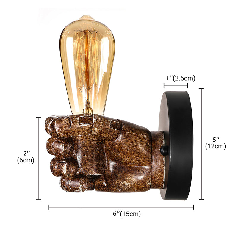 Vivolux | 1 Kopf Wandlampe mit Rechts/Links Hand Schirm Holz Industriellen Stil Wohnzimmer Wandleuchte in Braun