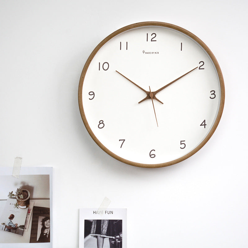 Vivolux | Schlichte analoge Massivholz-Wanduhr für Zuhause – zeitlos und elegant!