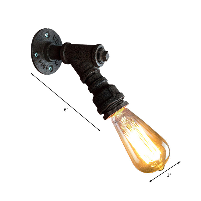 Vivolux | 1 Kopf Wand Licht Sconce Antik Stylisch Gepiped Metall Mini Sconce Beleuchtung Fixture in Rost/Schwarz für Restaurant