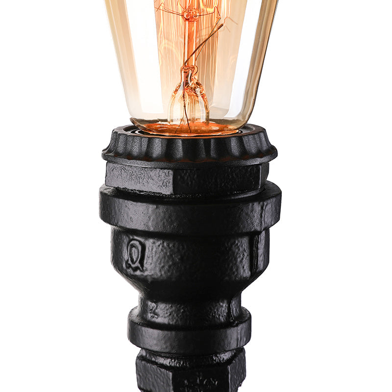 Vivolux | 1 Glühbirne Rechteckige Rohr Wandleuchte Antik Stilvolles Schwarz/Rost Eisen Wandmontierte Lampe für Schlafzimmer