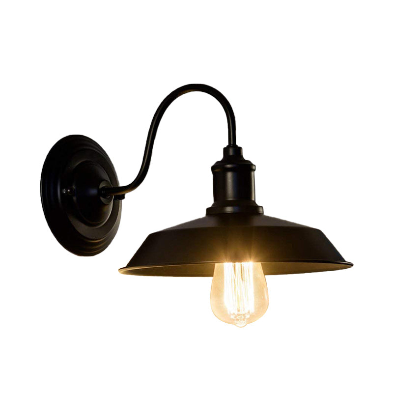 Vivolux | 1 Glühbirne Wandbeleuchtung mit Scheunenlampe Metall Vintage Stil Restaurant Wandleuchte Licht in Schwarz
