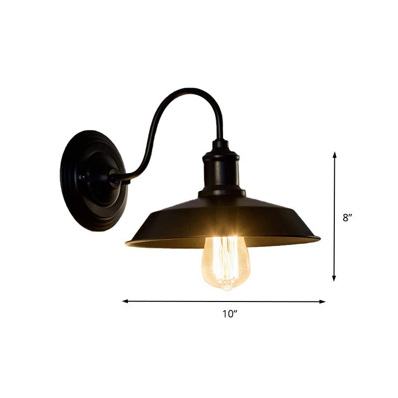 Vivolux | 1 Glühbirne Wandbeleuchtung mit Scheunenlampe Metall Vintage Stil Restaurant Wandleuchte Licht in Schwarz