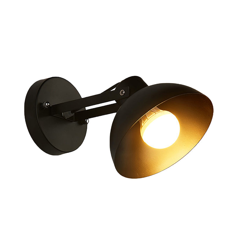 Vivolux | 1 Kopf Wandlicht Fixture mit Kuppel Shade Metall Industriellen Stil Innen Wandlampe in Schwarz