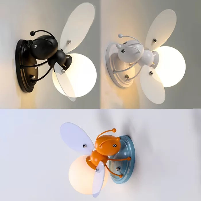 Vivolux | Rustikale Stil Bienen Wandleuchte Einzelne Glühbirne Metall Wandlampe für Kindergarten Kinderzimmer
