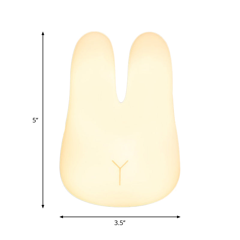 Vivolux | Witte Konijn Kleine Nachtlamp Cartoon Plastic Inplug LED Wandverlichting voor Kinderkamer