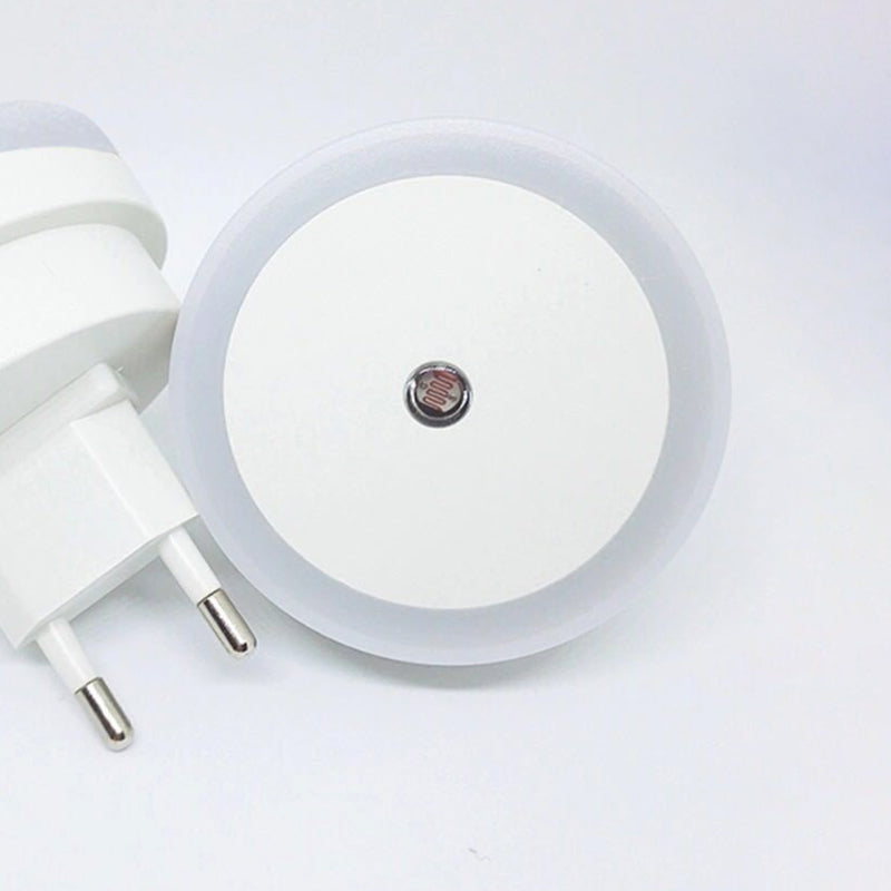 Vivolux | Witte Ronde Mini Nachtlampje Eenvoudige Plastic Stekker in LED Wandverlichting voor Gang