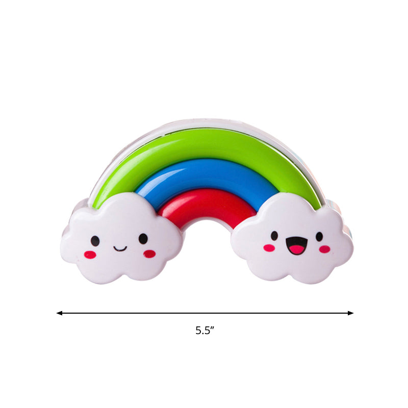 Vivolux | Rood-Groen Regenboog Kleine Nachtlampje Cartoon Plastic Inpluggen LED Wandlamp voor Baby Kamer