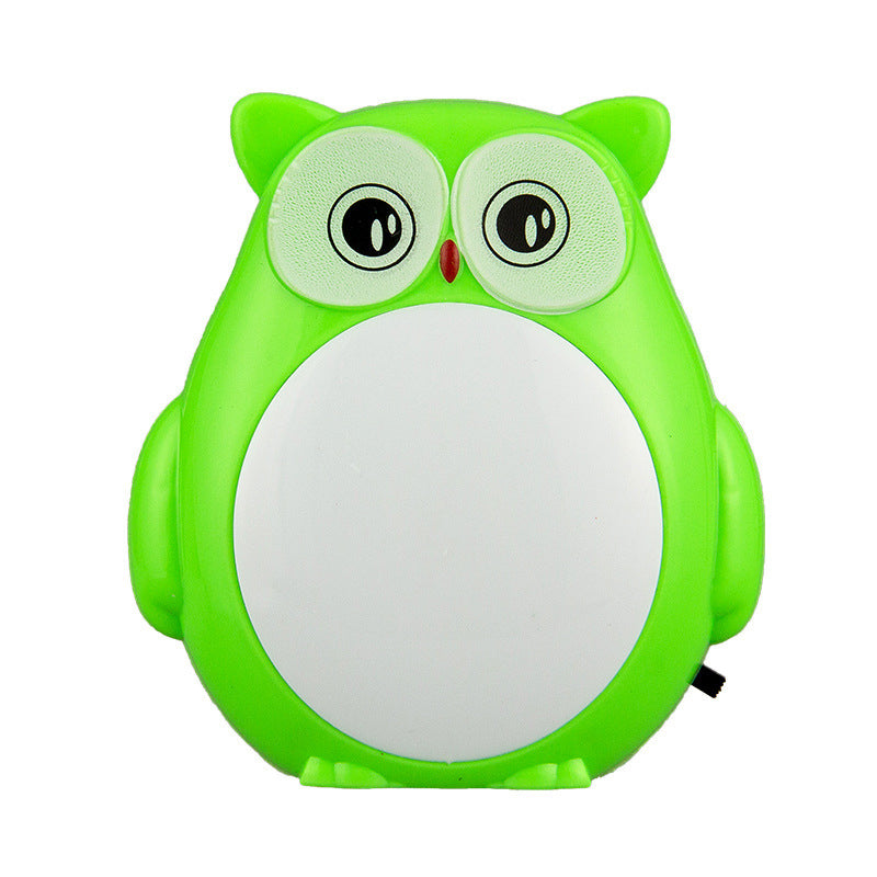 Vivolux | Uil Kinderkamer Mini Nachtlampje Plastic Cartoon Stekker LED Wandverlichting Ideeën in Rood/Groen