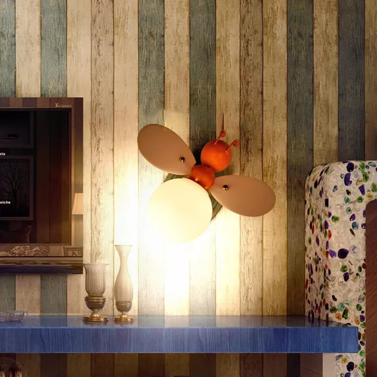 Vivolux | Rustikale Stil Bienen Wandleuchte Einzelne Glühbirne Metall Wandlampe für Kindergarten Kinderzimmer