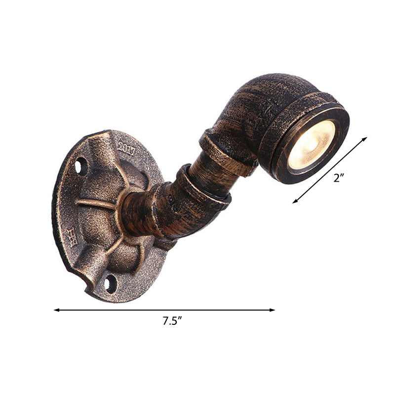 Vivolux | 1 Kopf Wasserleitung Wandlicht Wandleuchte Vintage Industrie Bronze Metallische Wandlampe für Flur