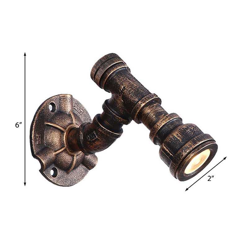 Vivolux | 1 Kopf Wasserleitung Wandlicht Wandleuchte Vintage Industrie Bronze Metallische Wandlampe für Flur