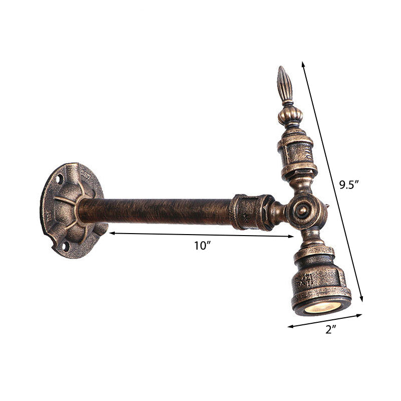 Vivolux | 1 Kopf Wasserleitung Wandlicht Wandleuchte Vintage Industrie Bronze Metallische Wandlampe für Flur