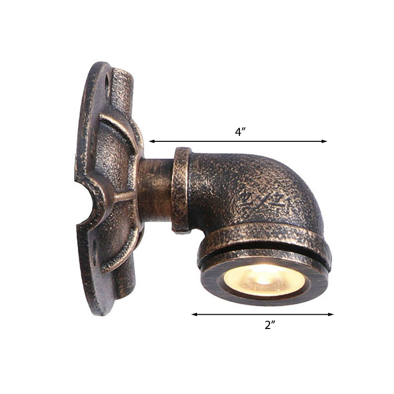 Vivolux | 1 Kopf Wasserleitung Wandlicht Wandleuchte Vintage Industrie Bronze Metallische Wandlampe für Flur