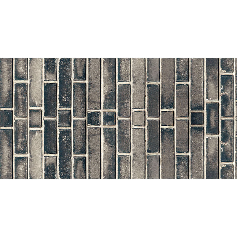 Vivolux | PVC Graue Tapete Rolle Ländlicher Ziegel-Effekt Wandverkleidung, 12,9 Quadratfuß, Abziehen und Aufkleben