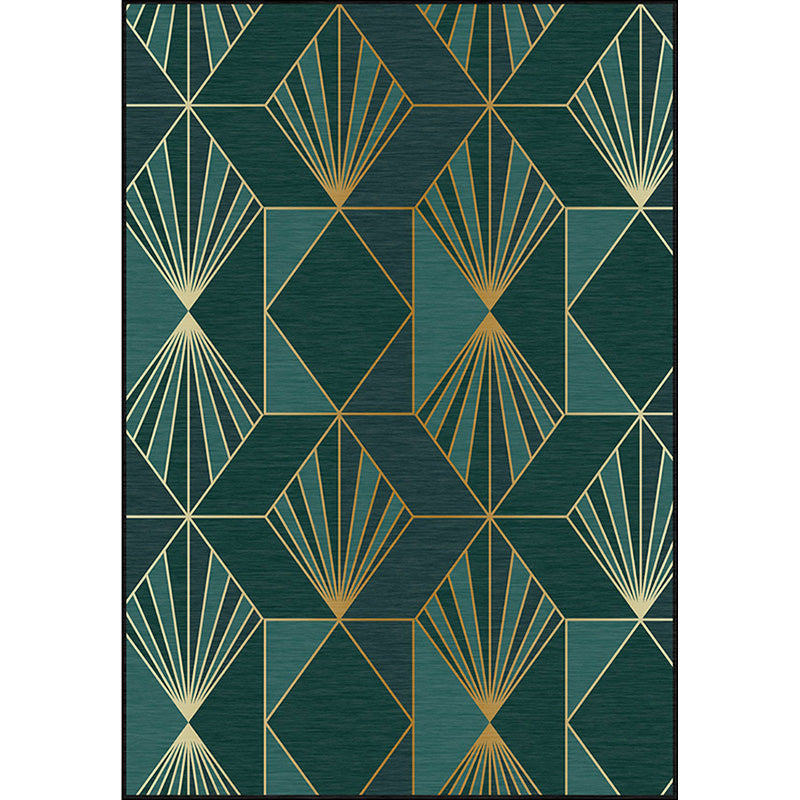 Vivolux | Nordic Modern Vloerkleed in Teal Geometrisch Ruitpatroon Vloerkleed Polyester Machine Wasbaar Tapijt voor Huisdecoratie