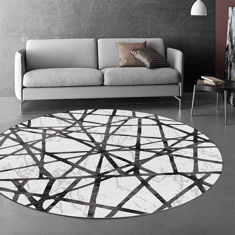 Vivolux | Witte Novelty Tapijt Polyester Abstract Tapijt Machine Wasbaar Antislip Onderloop Tapijt voor Woonkamer
