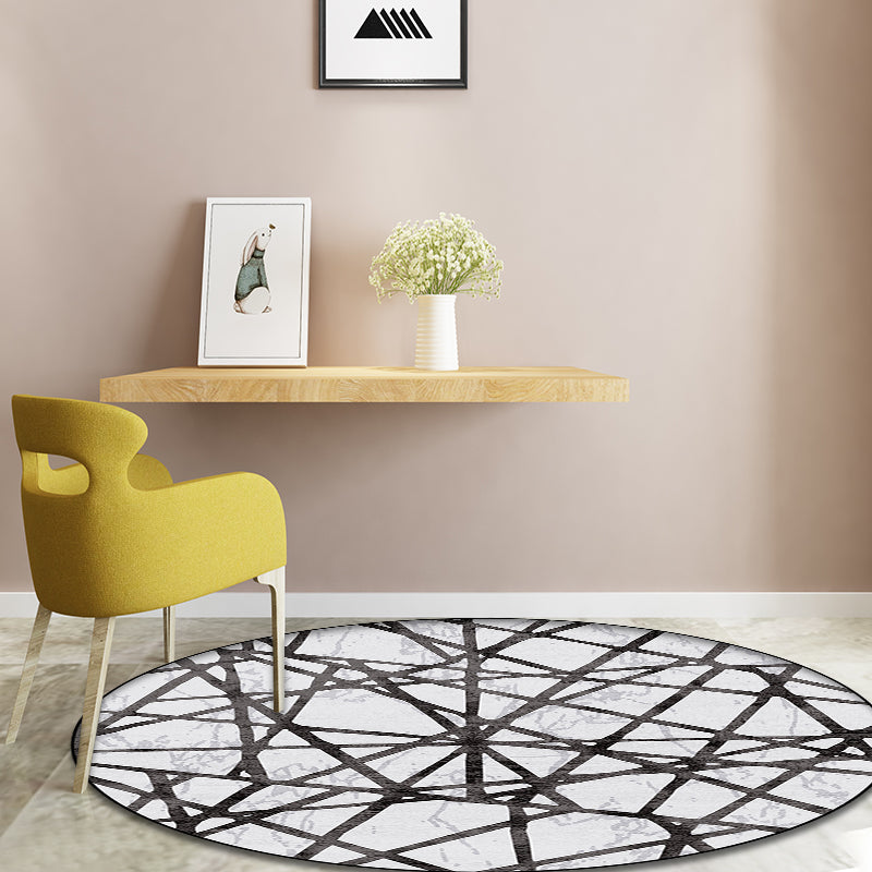 Vivolux | Witte Novelty Tapijt Polyester Abstract Tapijt Machine Wasbaar Antislip Onderloop Tapijt voor Woonkamer