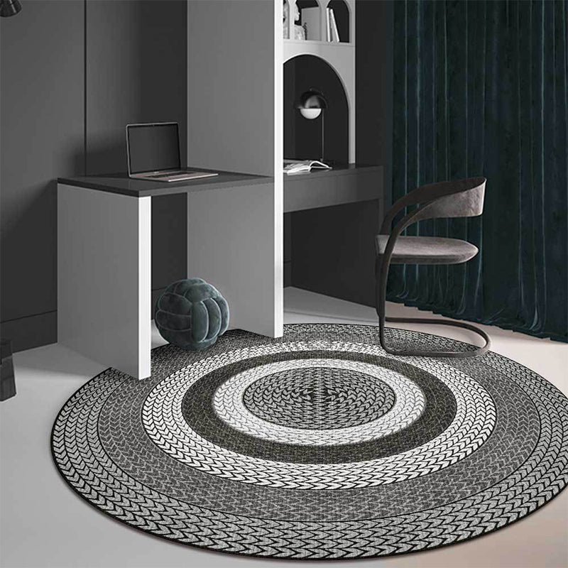 Vivolux | Rustiek Concentrique Cirkels Patroon Tapijt Geel en Groen Polyester Tapijt Machine Wasbaar Antislip Slijtvaste Tapijt voor Woonkamer