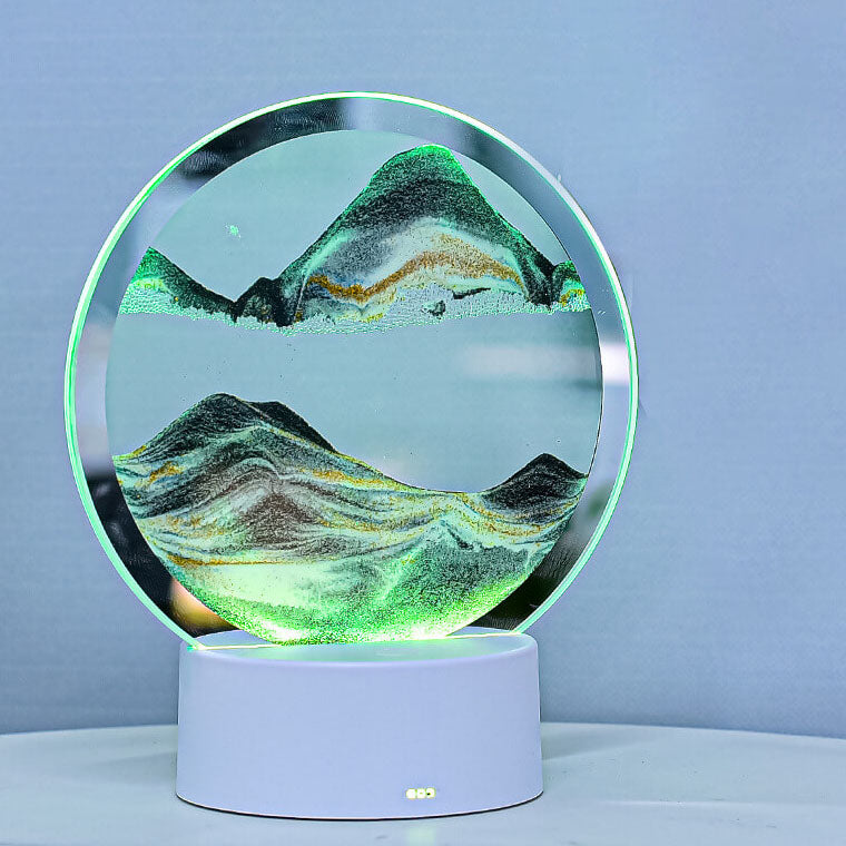 Vivolux | Kreative Runde Sanduhr Quicksand 3D LED Nachtlicht Tischlampe