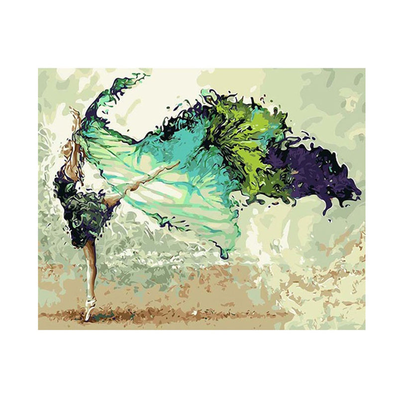 Vivolux | Modernistische Vrouw Danst Wandkunst Canvas Textured Groene Schilderij voor Woonkamer