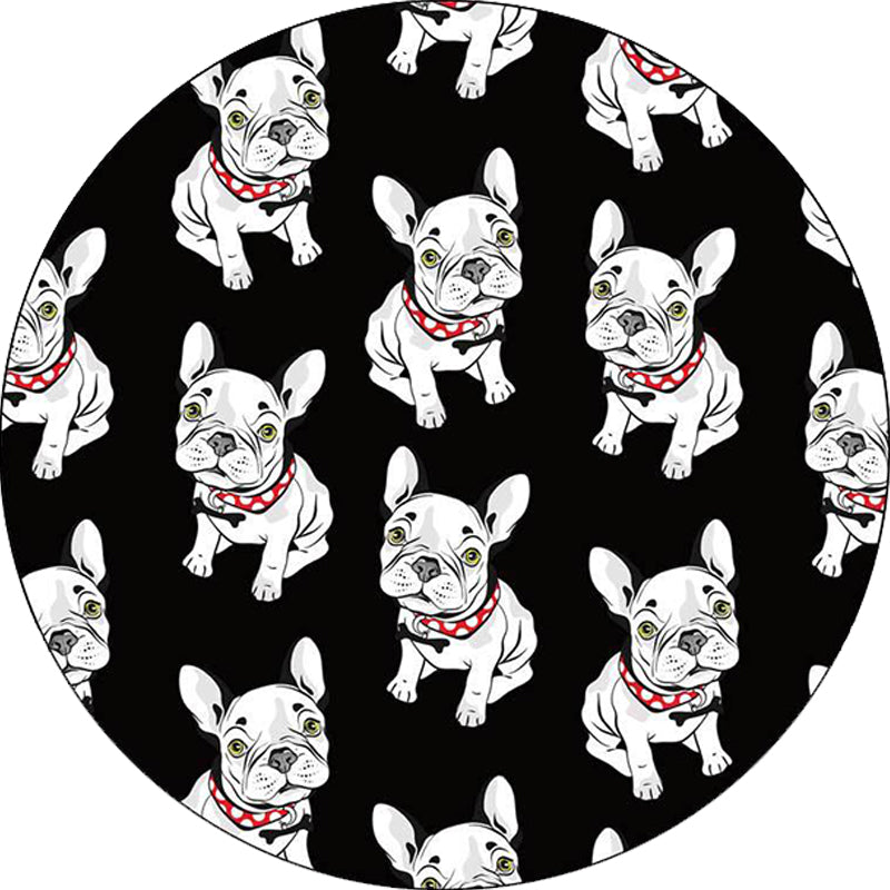 Vivolux | Schwarzer Kinderzimmerteppich Kinder Tiere Hund Muster Teppich Polyester Rutschfeste Unterlage Teppich
