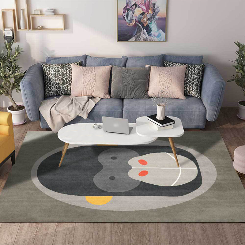 Vivolux | Casual Kids Tapijt in Grijs Dier Orang-oetan Patroon Tapijt Polyester Vlekbestendig Vloerkleed voor Kinderkamer