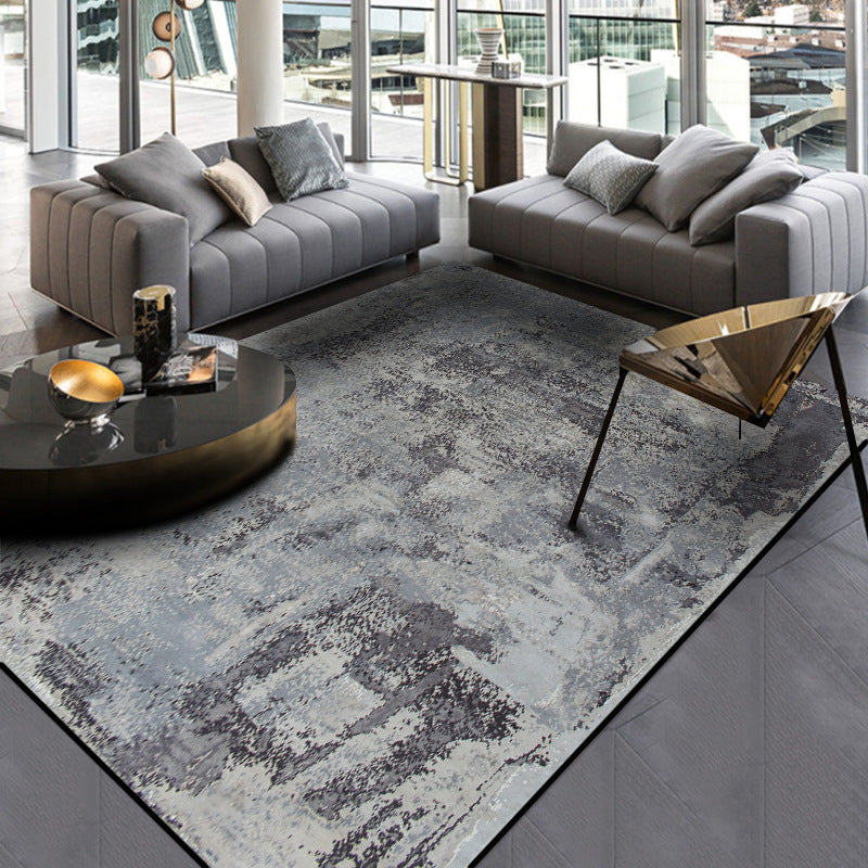 Vivolux | Scandinavisch Modern Vloerkleed in Grijs Abstract Cement Patroon Vloerkleed Polyester Wasbaar Antislip Tapijt voor Thuisdecoratie