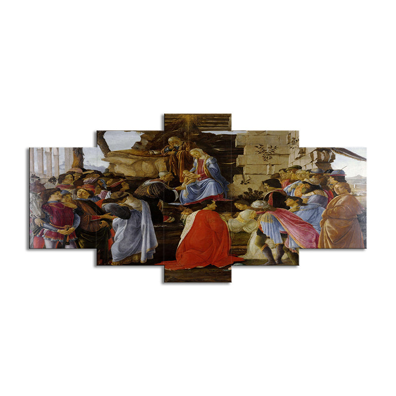 Vivolux | Religieuze Jezus Preken Schilderij Moderne Multi-Piece Eetkamer Wanddecoratie in Rood