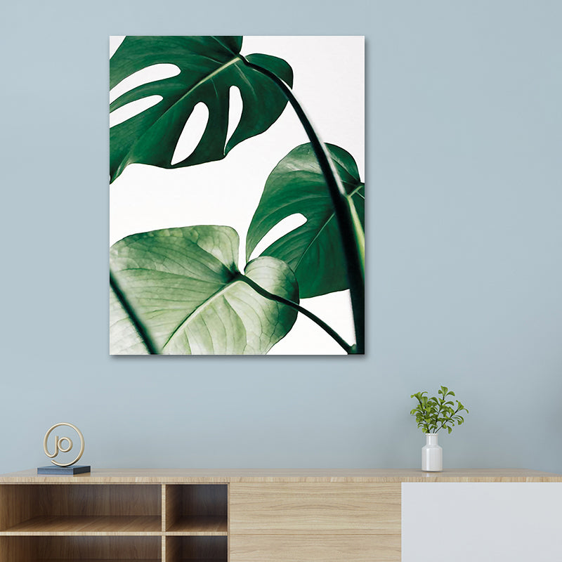 Vivolux | Textured Monstera Leaves Wanddekor Tropische Leinwandkunst für das Wohnzimmer