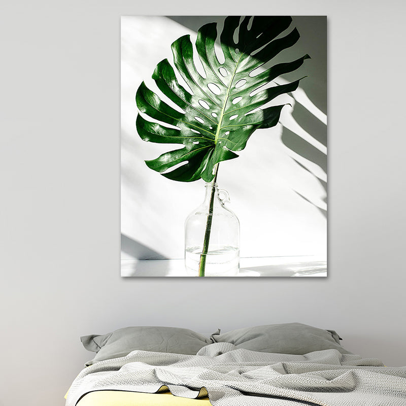 Vivolux | Textured Monstera Leaves Wanddekor Tropische Leinwandkunst für das Wohnzimmer