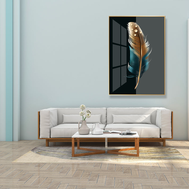 Vivolux | Digitale Kunst Federbedruckte Leinwand für das Wohnzimmer, Dunkle Farbe, Texturierte Oberfläche