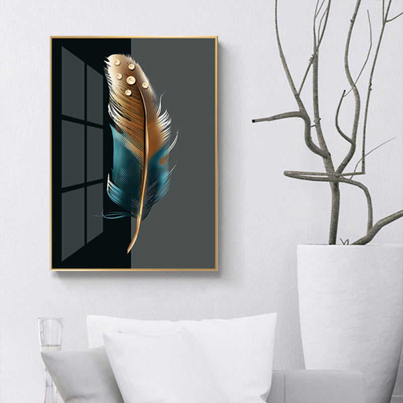 Vivolux | Digitale Kunst Federbedruckte Leinwand für das Wohnzimmer, Dunkle Farbe, Texturierte Oberfläche