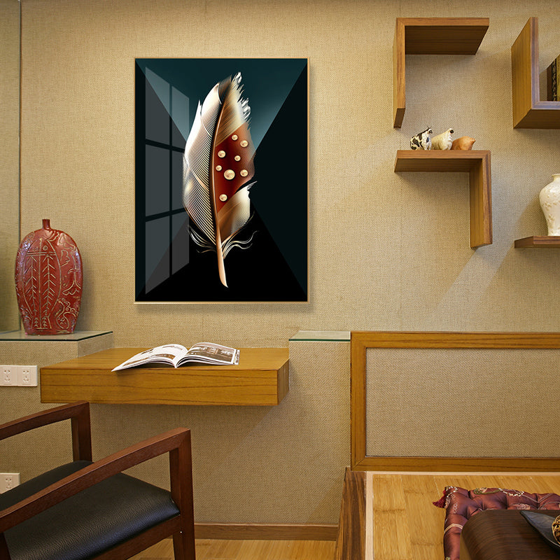 Vivolux | Digitale Kunst Federbedruckte Leinwand für das Wohnzimmer, Dunkle Farbe, Texturierte Oberfläche