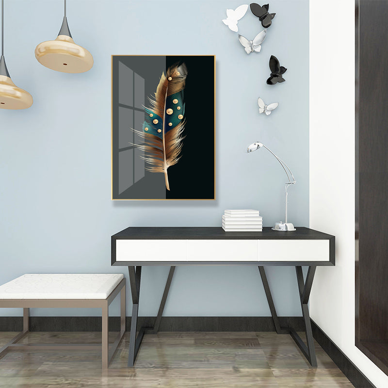 Vivolux | Digitale Kunst Federbedruckte Leinwand für das Wohnzimmer, Dunkle Farbe, Texturierte Oberfläche
