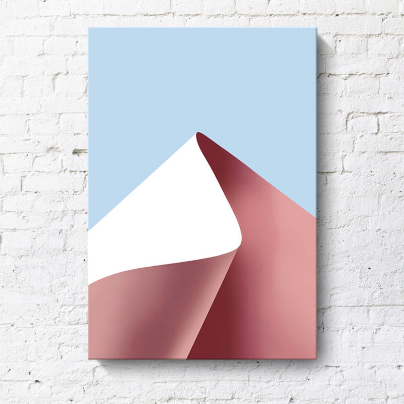 Vivolux | Rosa Gebogenes Papier Malen Texturierte Oberfläche Minimalistische Wohnzimmer Wandkunst