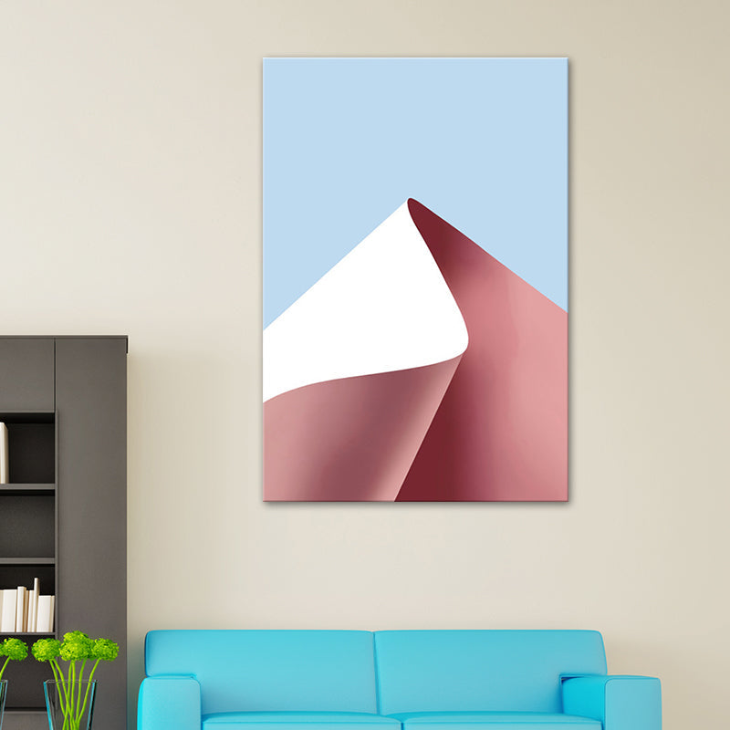 Vivolux | Rosa Gebogenes Papier Malen Texturierte Oberfläche Minimalistische Wohnzimmer Wandkunst