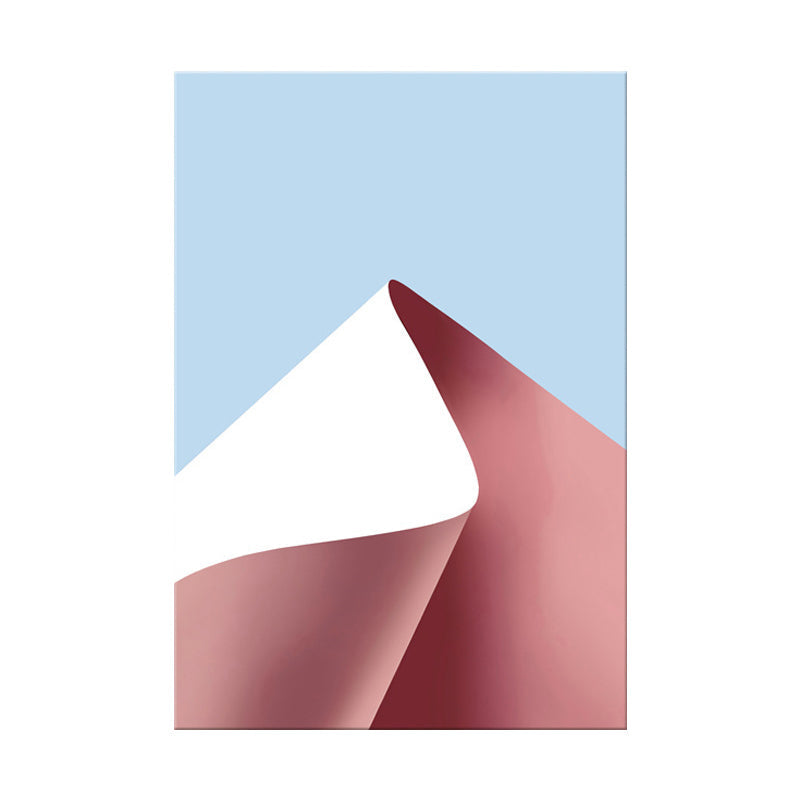 Vivolux | Rosa Gebogenes Papier Malen Texturierte Oberfläche Minimalistische Wohnzimmer Wandkunst