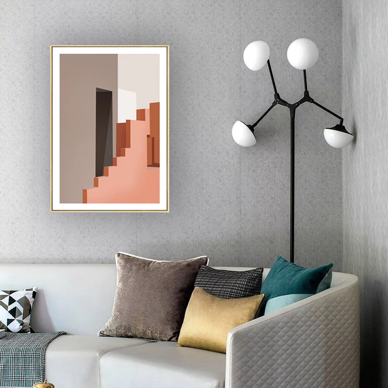 Vivolux | Nordic Still Life Geometrischer Kunstdruck Pastellfarbe Texturiert Wanddekoration für das Wohnzimmer