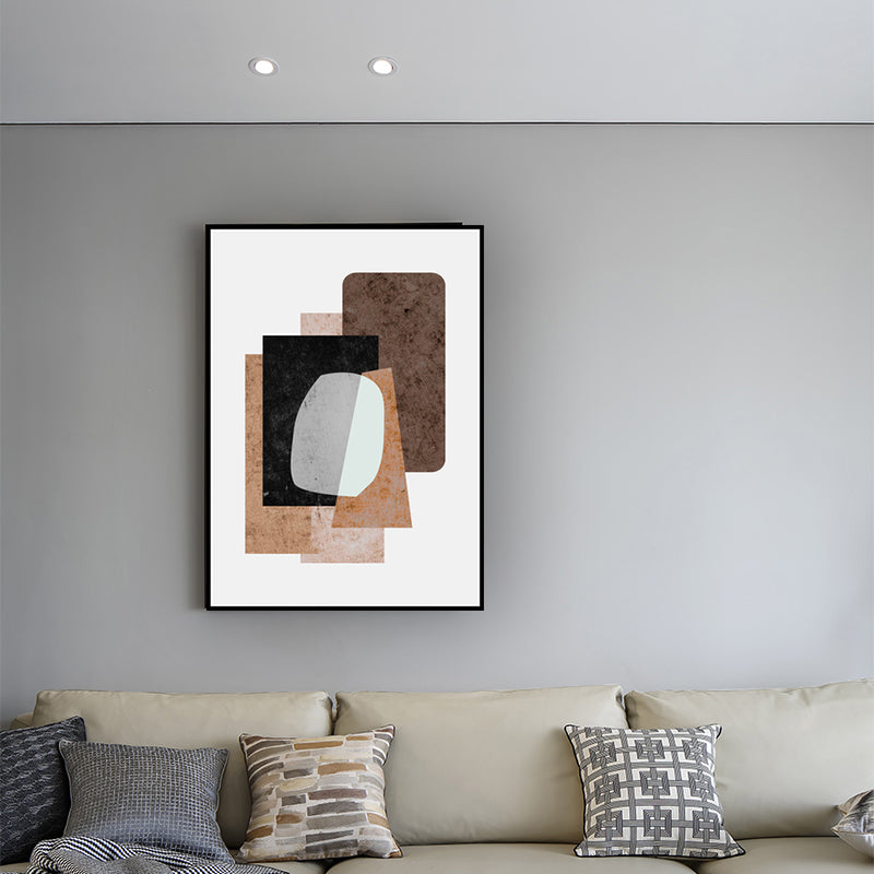Vivolux | Texturiertes geometrisches Wandkunstdekor minimalistischer Leinwanddruck in sanftem Licht für das Zuhause