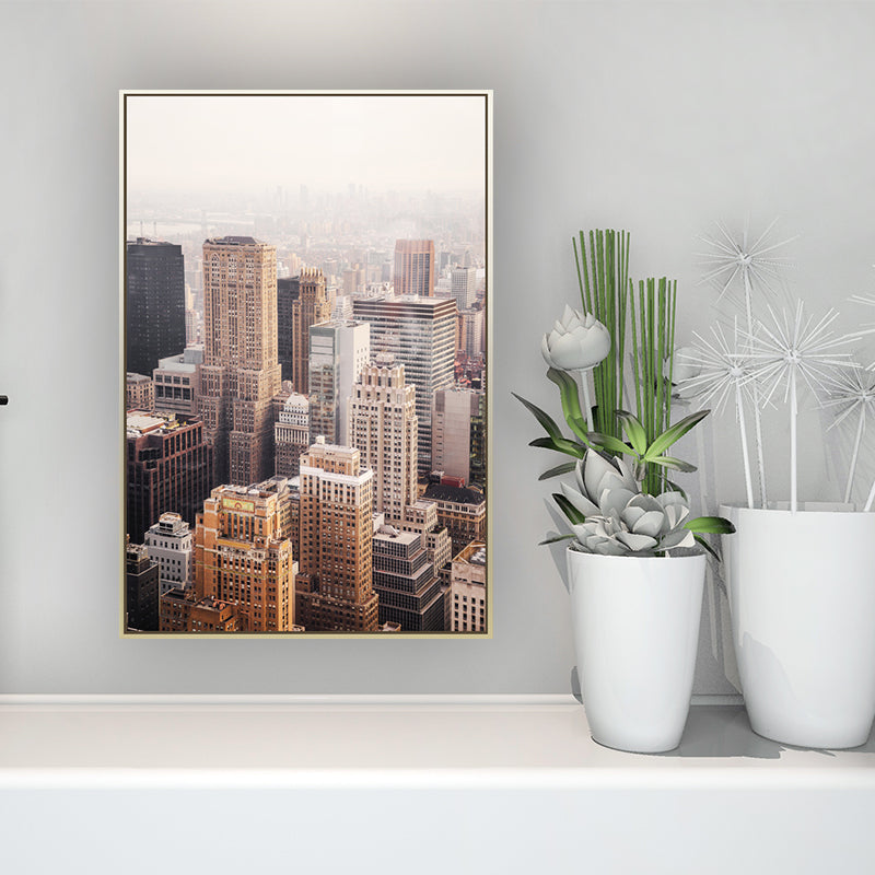 Vivolux | Texturierte Stadtlandschaft Wandkunstprint Moderner Stil Leinwanddekoration für Wohnzimmer