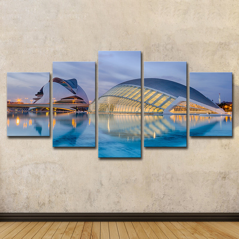 Vivolux | Sydney Opera House Wandkunst Global Inspirierte Mehrteilige Wohnzimmer Wanddekoration in Blau
