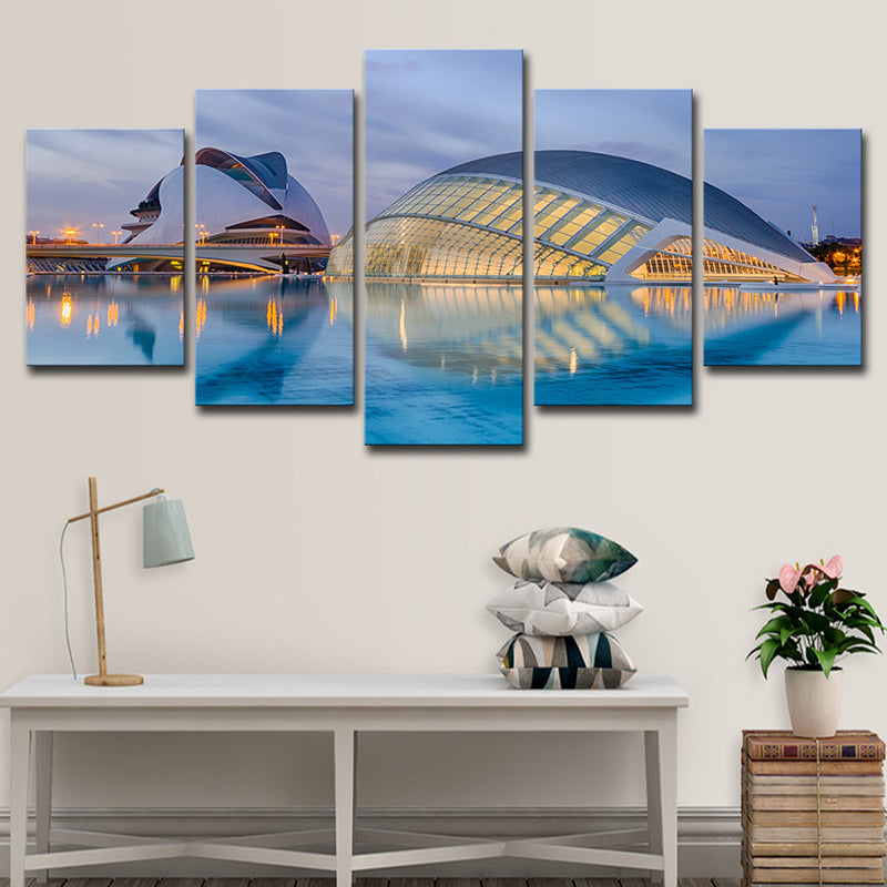 Vivolux | Sydney Opera House Wandkunst Global Inspirierte Mehrteilige Wohnzimmer Wanddekoration in Blau